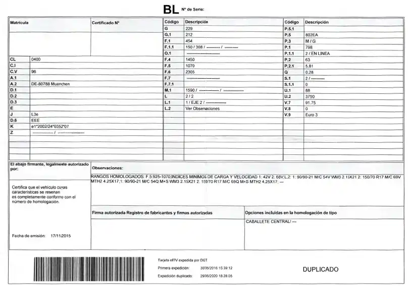 Ficha técnica vehículo gestoriatramitesdgt