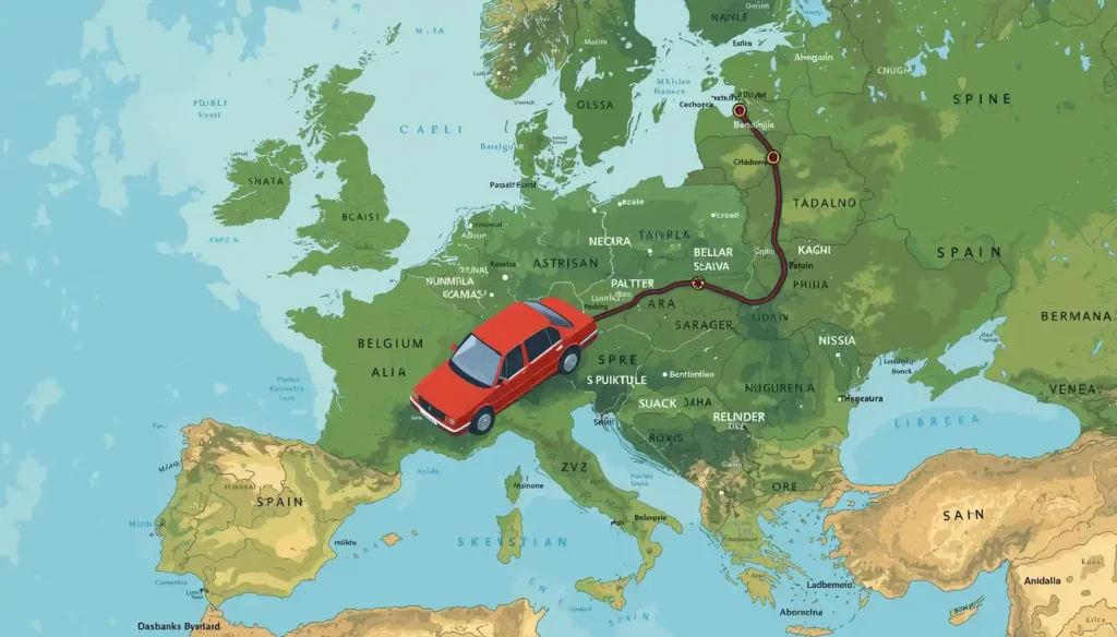 Coche de Bélgica siendo traído a España por importación