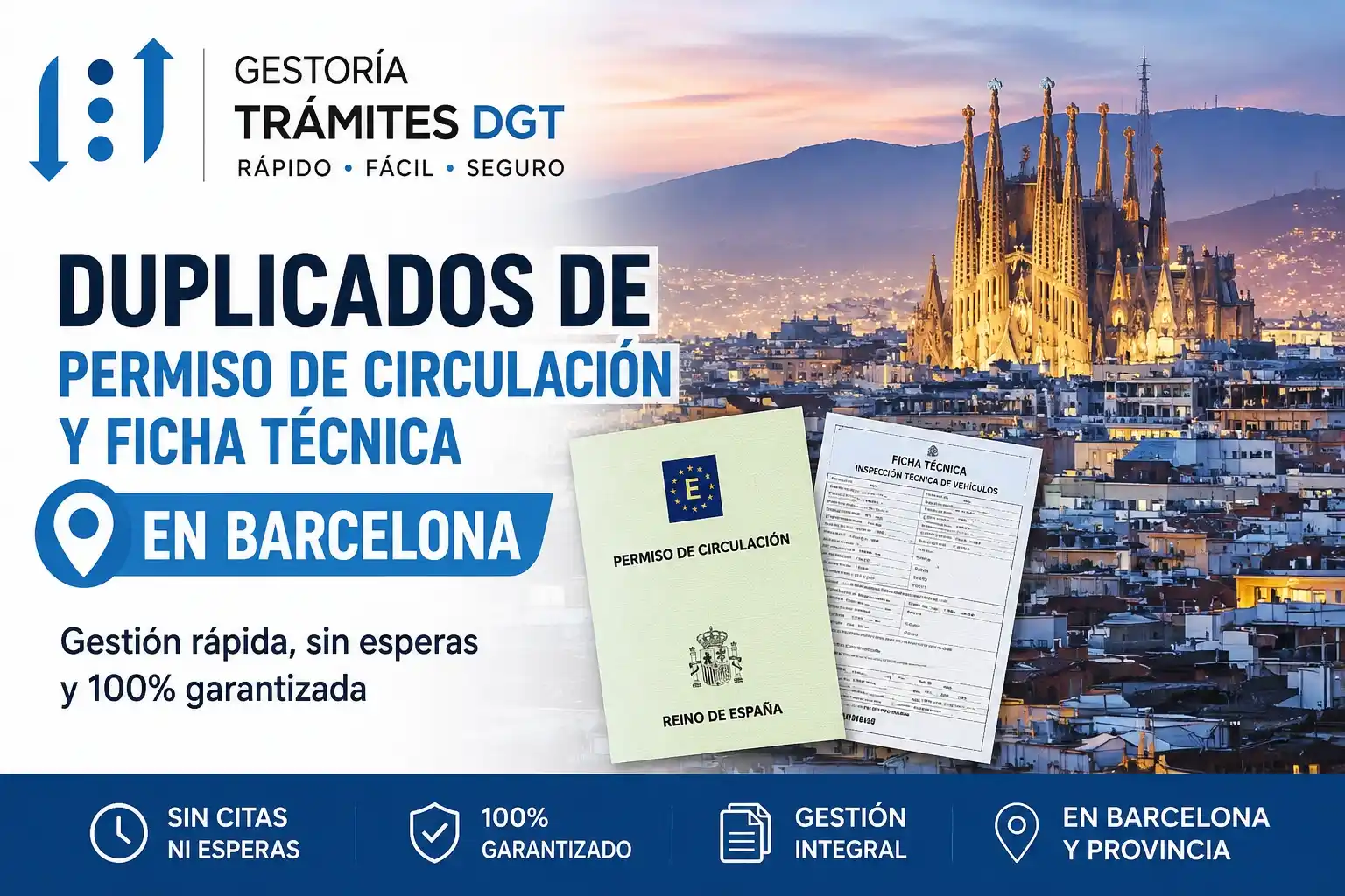 Duplicado de permiso de circulacion y ficha tecnica en Barcelona