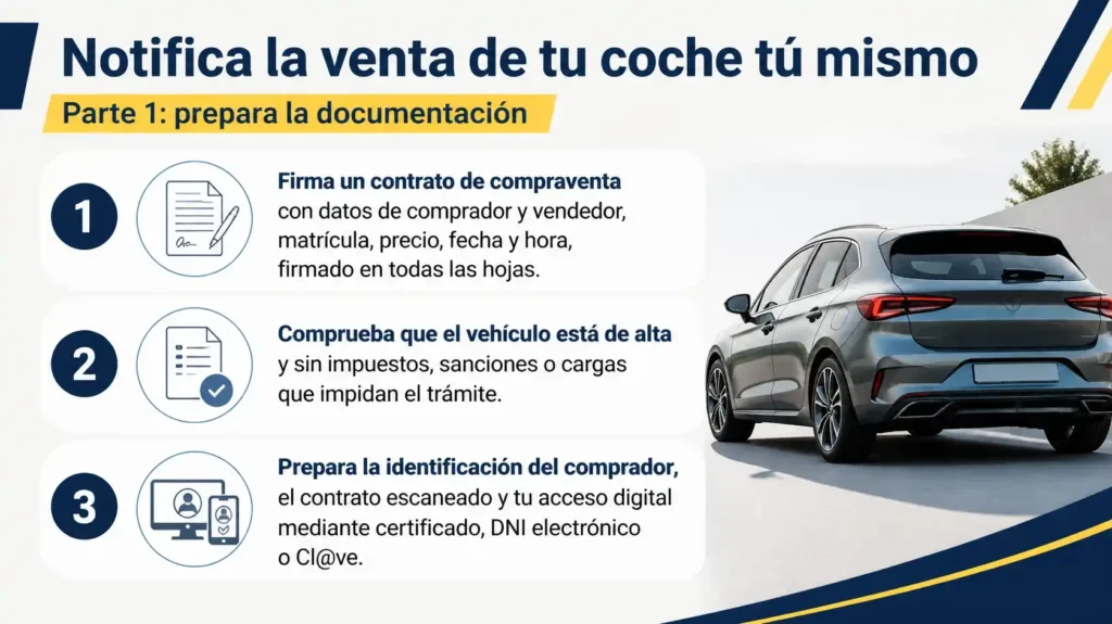 Cómo notificar la venta de tu coche tú mismo guía paso a paso
